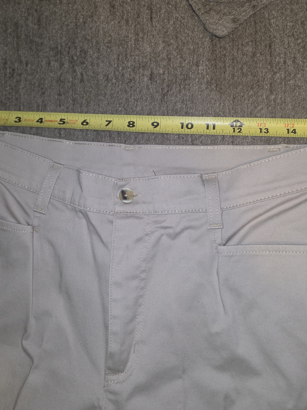 Women's Light Beige Casual Pants with Button Accent Size 14 - Picture 3 of 6